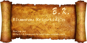 Blumenau Krisztián névjegykártya